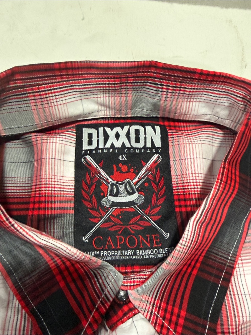 DIXXON Red, Black & White Plaid Casual Button-Down Shirt - Picture 2 of 6